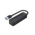 UNITEK Hub Actif 10 W avec câble de 15 cm intégré avec connecteurs USB-A 4 Ports USB-3.1 et 1 Port USB-C 5 V2 A Transfert de données instantané jusqu'à 5 Gbps et Charge sûre Plug and Play