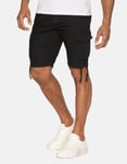 Threadbare Mens Black Cotton 'Manchester' Cargo Shorts - Size 36W/32L