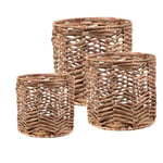 NATURAL LIVING " SET DE 3 PANIERS ALGUE MARINE" ET STRUCTURE METAL H27/H31/H35CM