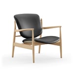 House of Finn Juhl - France Chair, Oak, Leather Group 2, Nevada NV0500S Black - Lenestoler - Finn Juhl - Tre farget,Svart - Lær/Tre