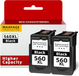 Pg-560Xl Cartouches D'Encre Compatibles Avec Canon 560 560Xl Pour Canon Ts5350 Ts5351 Ts7450 Ts7451 Ts5352 Ts5353 (2 Noires)