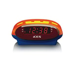 Alecto ICES - ICR-210KIDS - Radio-réveil pour Enfants - PLL FM - Fonction Snooze - Minuterie de Veille - Réserve de Marche - Bleu/Orange