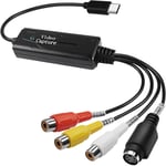 Rca Av Vers Usb C Convertisseur Vidéo Carte De Capture Adaptateur 1 Canal Av Ntsc Pal Vidéo S Vidéo/Composite Vers Usb Convertisseur Vidéo Audio Rca Pour Téléphone Portable/Pc[YIN142319]