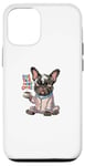 Coque pour iPhone 15 Less Talk More Coffee Bouledogue français amusant et mignon graphique