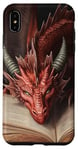 iPhone XS Max Aesthetic Gothic Red Dragon Reading Book Painting Bookish Case