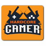 Computer Mouse Mat - Hardcore Gamer Cool Sign Office Gift #14423