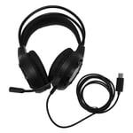 USB Gaming Headset Computer Headphones With Mic RGB Light Wi Headphones F Set