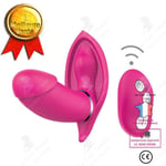 LCC® 10 Frequency Handheld Butterfly USB Uppladdningsbar trådlös fjärrkontroll Vibrator Osynliga massageapparater för kvinnor, par Röd