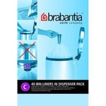 Brabantia - 361982 - Bin Bag Dispenser - Skjuthandtag - 12 L - Vit