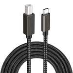 INF USB-B till USB-C skrivarkabel Svart 2 m