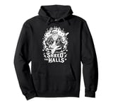 Shred The Halls Christmas Rocker Santa Rock Guitarist Pullover Hoodie