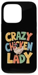 Coque pour iPhone 13 Pro Crazy Chicken Lady Farm Œufs frais Coq Agriculteur de volaille