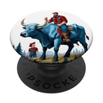 Paul Bunyan chevauche Le bœuf bleu PopSockets PopGrip Interchangeable