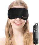 Aroma Season Heated Eye Mask, Electric USB Eye Compress for Dry Eyes Blepharitis Stye Eye with 3-Level Temperature & Timer Control(Black)