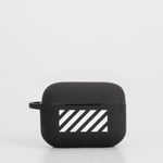 Off-White Accessories Off White Diagonal Silicon Airpods Cover in Black-White - One Size