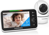 HelloBaby Baby Monitor with Camera, 5" Display & 30-Hour Battery, Night Vision