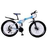 Mountain Bike, Steel Frame 26 Inches 3-Spoke Wheels Dual Suspension Folding Bike,18 30speed