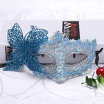 Mode Lyx Venetiansk Maskerad Mask Kvinnor Flickor Sexig Fox Ey Blue ONESIZE Blue ONESIZE