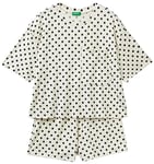 United Colors of Benetton Women's Pig(t-Shirt+Short) 387s3p025 Pajama Set, White Cream Polka Dot 61d, M