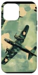 Coque pour iPhone 12 Pro Max Bombardier B-17G Green Pop Art Tropical B-17 Flying Fortress de la Seconde Guerre mondiale