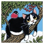 Last of the Berries Funny Black Cat Greeting Card Lisa Marie Robinson Humorous