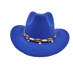 Fedora Solid Color Cowboy Hat Roll Brim Sticky Hat Syksy- ja talvihattu naisille Miesten ulkoilu jazz-hattu Länsi-Cowboy-hattu