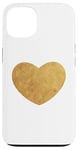 Coque pour iPhone 13 Cœur doré grunge pour les couples célébrant l'amour