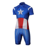 Towel Rings Captain America Men's Cycling Clothing Suits,Marvel Avengers Men Bike Jerseys Shorts Sleeve Set, Quick-dry Bicycle Cloths With 3D High-elastic Silicone Cushion