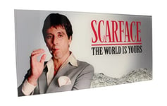 SD TOYS - The World Is Yours Poster en verre Scarface fond gris 60 x 30 cm