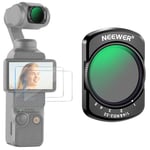 NEEWER Filtre Diffusion Variable ND2-32 & 1/4 Noir Compatible avec DJI Osmo Pocket 3 Filtre à Densité Neutre Accessoires Action Cam 2 Protecteur écran en Verre Trempé Verre Optique HD Multicouche