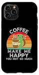 Coque pour iPhone 11 Pro Le café rétro Turtle Make Me Happy You Not Tso Much Coffee