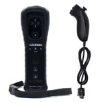 Lot de 2 Manettes Wiimote et Nunchuck Hobby Concept Contrôleur de jeu pour Console Wii et Wii U avec Housse en silicone Noir