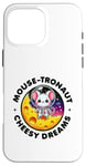 Coque pour iPhone 16 Pro Max Souris Astronaute Cheesy Dreams Cute Kawaii Moon Space Graphic