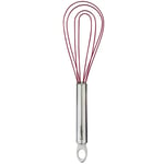 Cuisipro Flat Whisk for Egg Whites or Whipping Cream Silicone Coated 20cm in Red