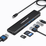 Säästöjä Usb C -Telakointiasema Lemorele 2024 -Päivitys 10 In 1 Gigabit Ethernet, 4K Hdmi, 4 X Usb A 3.0/2.0, 100 W Pd, Usb-C 3.0, Sd/Tf Usb C -Keskittimen Moniporttisovitin Macbook Prolle/Airille/Dellille  /Hp Jne_8 in 1