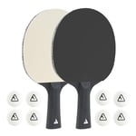 JOOLA Set de Tennis de Table Colorato composé de 2 Raquettes de Tennis de Table et 8 balles de Tennis de Table Idéal pour Les familles et Les Sports de Loisirs, Noir et Blanc, Taille Unique