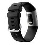 Fitbit Charge 3/4 Armband i silikon, svart