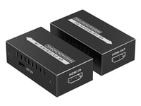 PremiumCord Extender HDMI 4K Jusqu'À 60 m Via Câble Cat6/6A/7, UHD 4K 2160p 60 Hz, Full HD 1080p, 18 Gbps, HDMI2.0, HDCP2.2, Boîtier Métallique, Noir