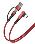 100W Câble USB C coudé 1,2M Charge Rapide 5A Câble type C vers type C/USB A, Cable USB C degrée 90, Cable Chargeur Nylon Tressé pour iPhone 15,MacBook Pro/Air,Galaxy S24 (Rouge)