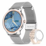 LIGE Smart Watch For Dam IP67 Vattentät Sport Fitness Dam Klockor Pulsmätning Smartwatch Lady Reloj Mujer Silver