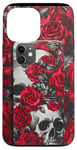 Coque pour iPhone 13 Pro Max Étui de téléphone crâne et roses | Motif accessoire fille gothique