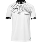 Kempa Wave 26 Shirt Tee Shirt t-Shirt de Sport à Manches Courtes Vetement Fonctionnel Handball Gym Jogging Running Maillot Homme , Blanc/Gris, XL