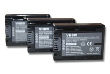 vhbw 3x Batterie compatible avec Sony PXW-X70, PXW-FX9V, NEX-VG20EH, PXW-FS5 caméra vidéo caméscope (600mAh, 7,2V, Li-ion) avec puce d'information