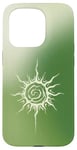 Coque pour iPhone 15 Pro Esthétique Vert Aura Soleil Étoiles Célestes Planète Astrologie