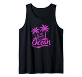 All She Wants Is The Ocean - Retro Summer Tropic Island Tank Top