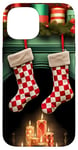 iPhone 15 Christmas Stockings Hung by the Fireplace Case