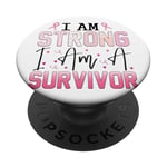 I Am Strong Survivor Breast Cancer Awareness PopSockets Adhesive PopGrip