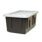 ECOstorage Box Lot de 2 boîtes de rangement en plastique recyclé résistant Noir 70 l