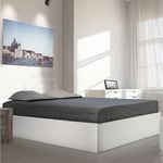 Lit coffre bilbao 180x200 cm + sommier / blanc/ 206 x 186 x 33