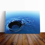 Big Box Art Canvas Print Wall Art Water Drops | Mounted and Stretched Box Frame Picture | Home Decor for Kitchen, Living, Dining Room, Bedroom, Hallway, Multi-Colour, 20x14 Inch